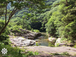 奥津渓で川遊び